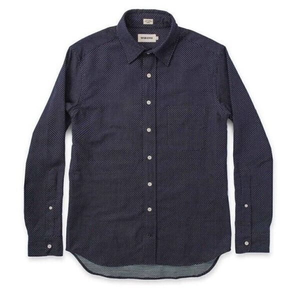 Taylor Stitch The California In White Jacquard Dot button down shirt Variety - Picture 3 of 13